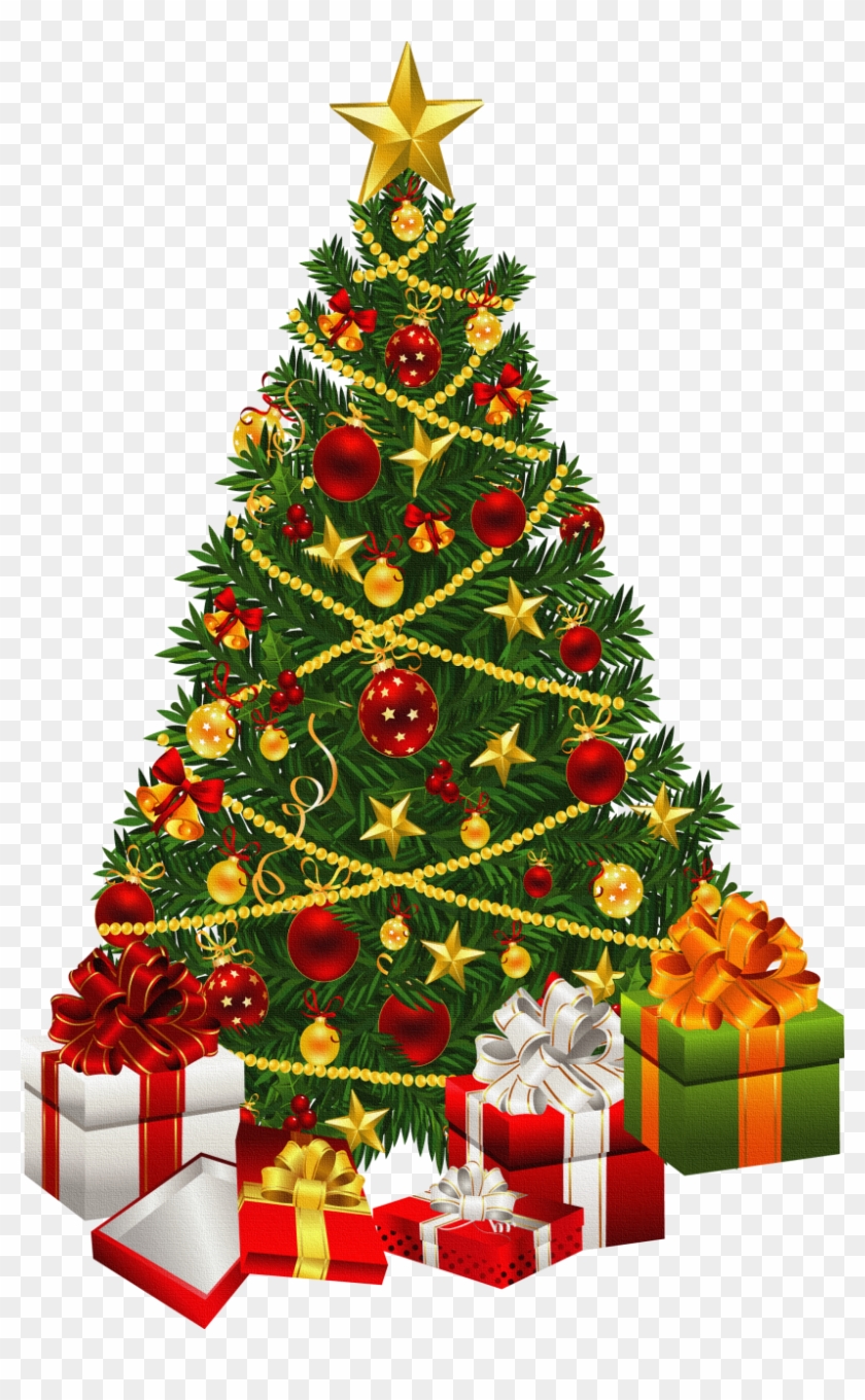 Clipart Of Christmas Tree With Presents Clip Art - Christmas Tree With Angel On Top #383362