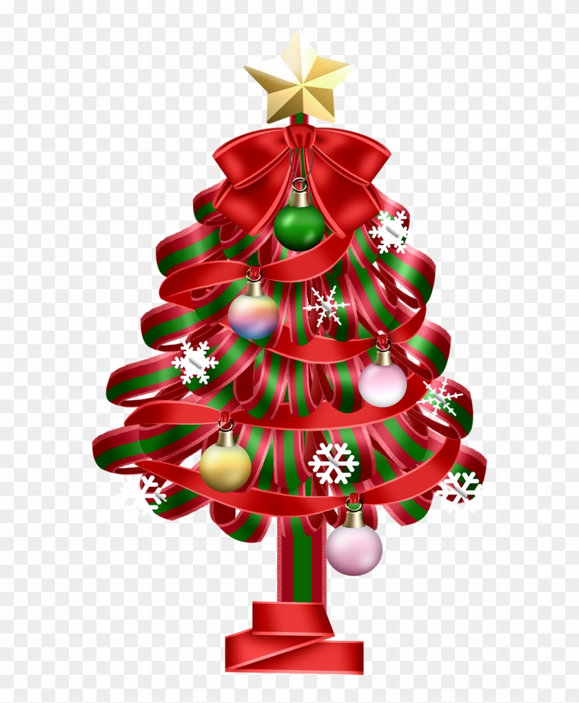 Transparent Red Christmas Deco Tree Clipart - Transparent Red Christmas Trees #383478