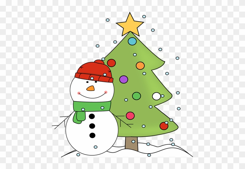 Xmas Tree Clip Art Christmas Tree Clipart Black And - Christmas Tree With Snowman #383527