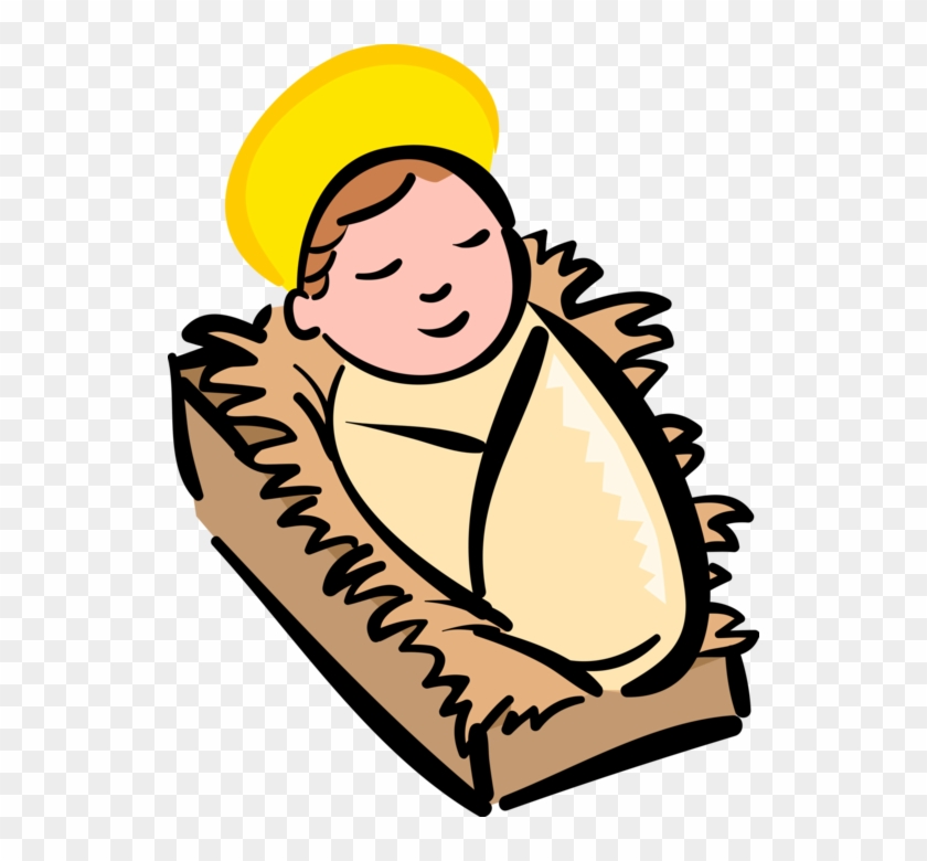 Vector Illustration Of Newborn Infant Baby Jesus Christ - Vector Illustration Of Newborn Infant Baby Jesus Christ #383657