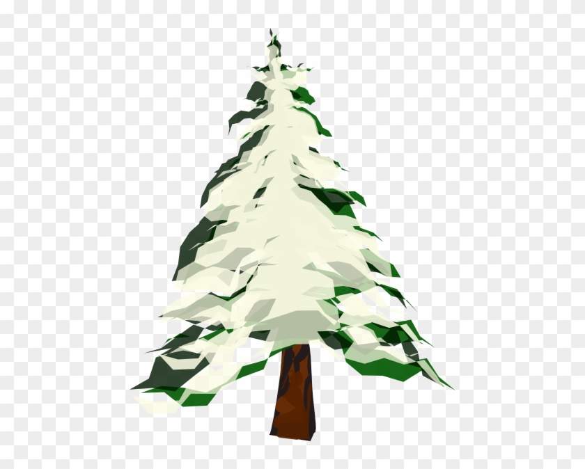 Tree With Snow Clip Art - Snow Tree Vector Png #383690