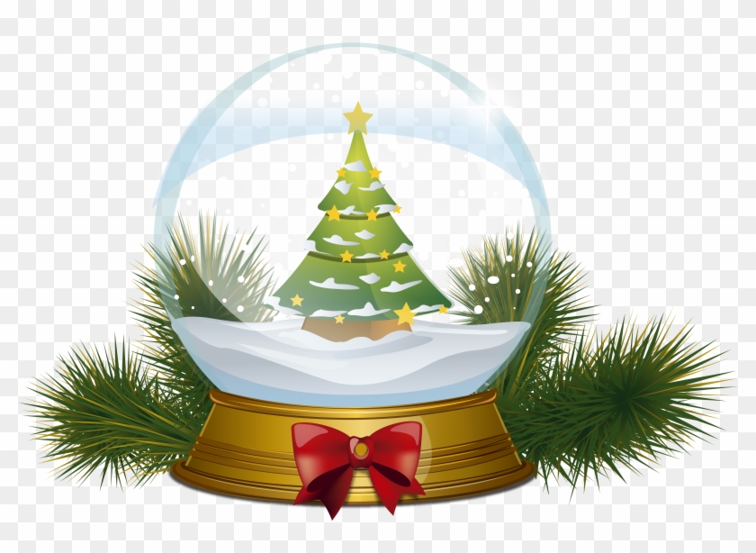 Christmas Tree Snowglobe Png Clipart Image - Christmas Snow Globe Clipart #383712