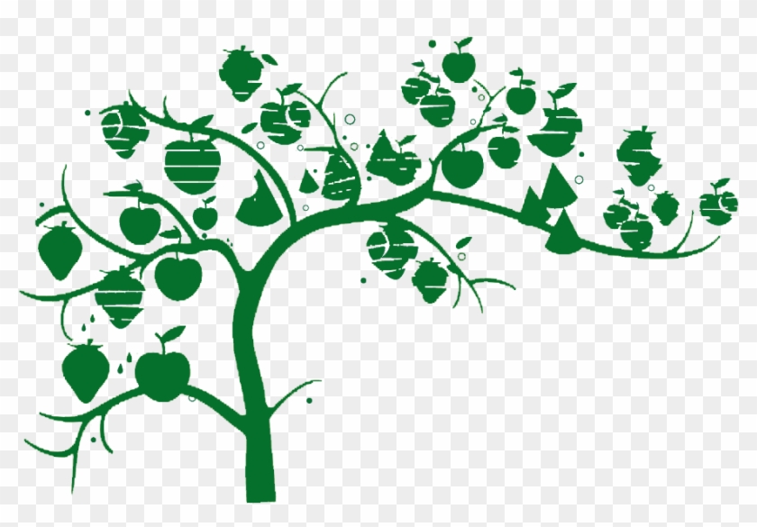 Apple Tree Laden With Green Silhouette - Apple Tree Laden With Green Silhouette #384409