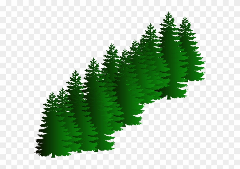 Evergreen Cluster Clip Art - Evergreen Trees Clipart #383865