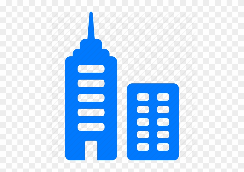 Business Building Icon - Building Icon Blue #383924