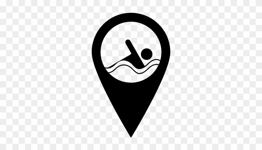 Swimming Pool Pin Vector - Swimming Pool Map Pointer #384054