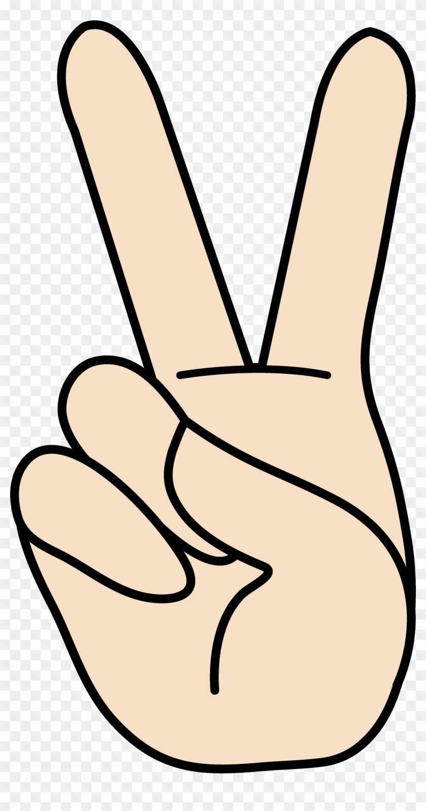 Peace Clipart - Cartoon Hand Peace Sign #384499