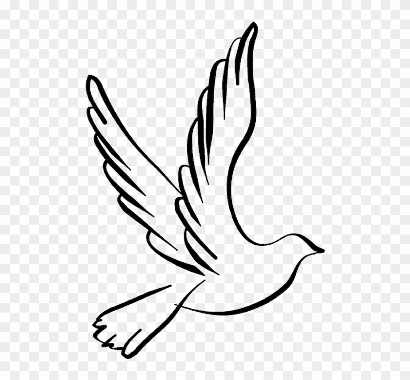 White Dove Flying Clipart - Black And White Dove Png #384575