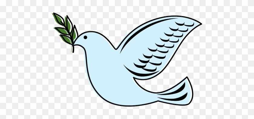 Dove Of Peace Flying With Olive Branch - Vector Graphics #384585