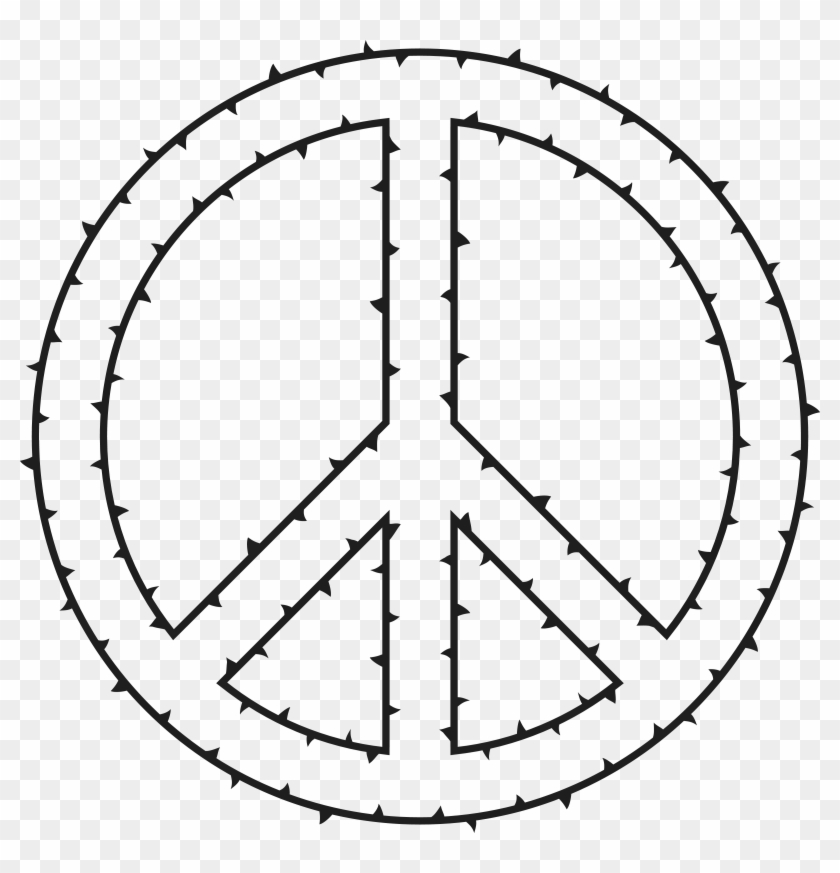 Free Clipart Of A Peace Symbol Made Of Thorns - Transparent Background Peace Sign Outline #384650