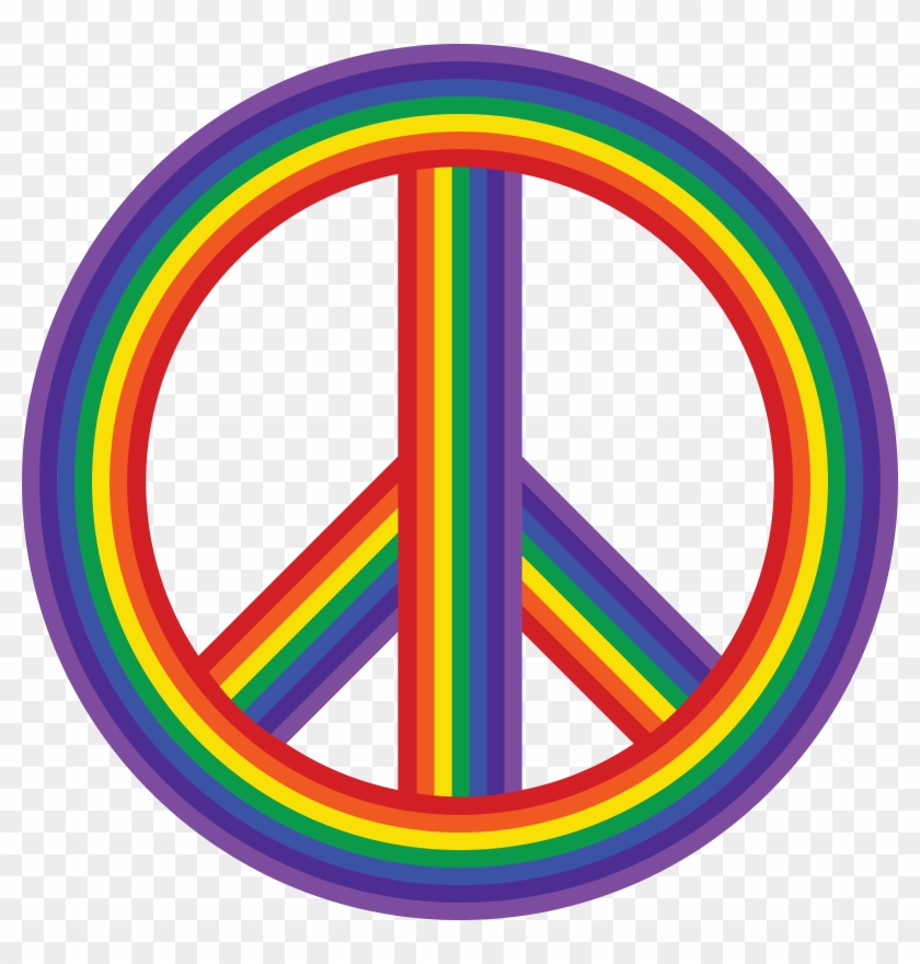 Free Clipart Of A Rainbow Peace Symbol - Transparent Background Peace Clipart #384673