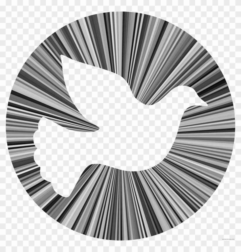 Prismatic Peace Dove Animal Free Black White Clipart - Crucifix #384721