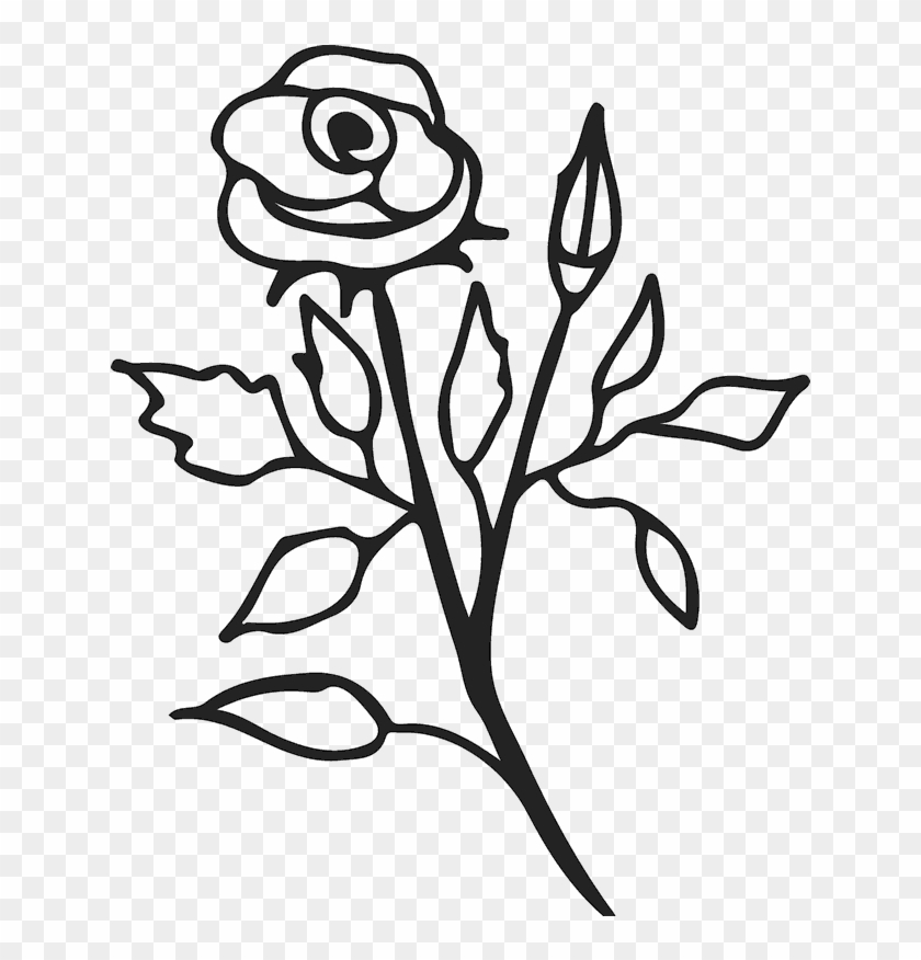 Rose Stem Outline Rubber Stamp - Postage Stamp #384796