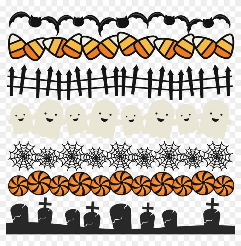 Halloween Borders Set Svg Scrapbook Title Spiderweb - Halloween Clip Art Border #385076