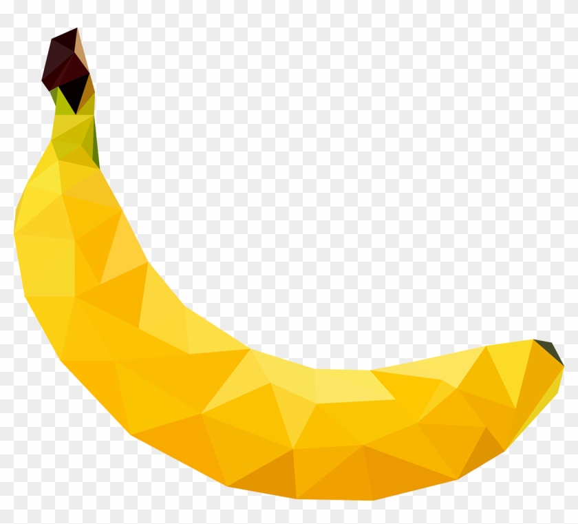 Banana Vector In The Form Of Low Poly Art - Illustration #385171