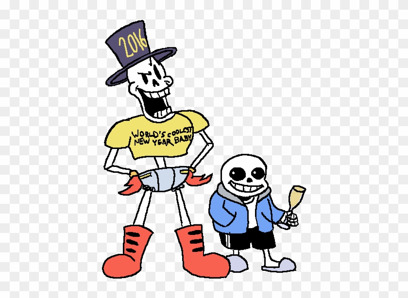 Happy New Year From Papyrus And Sans By Pleasepleasepepper - Cartoon #385300