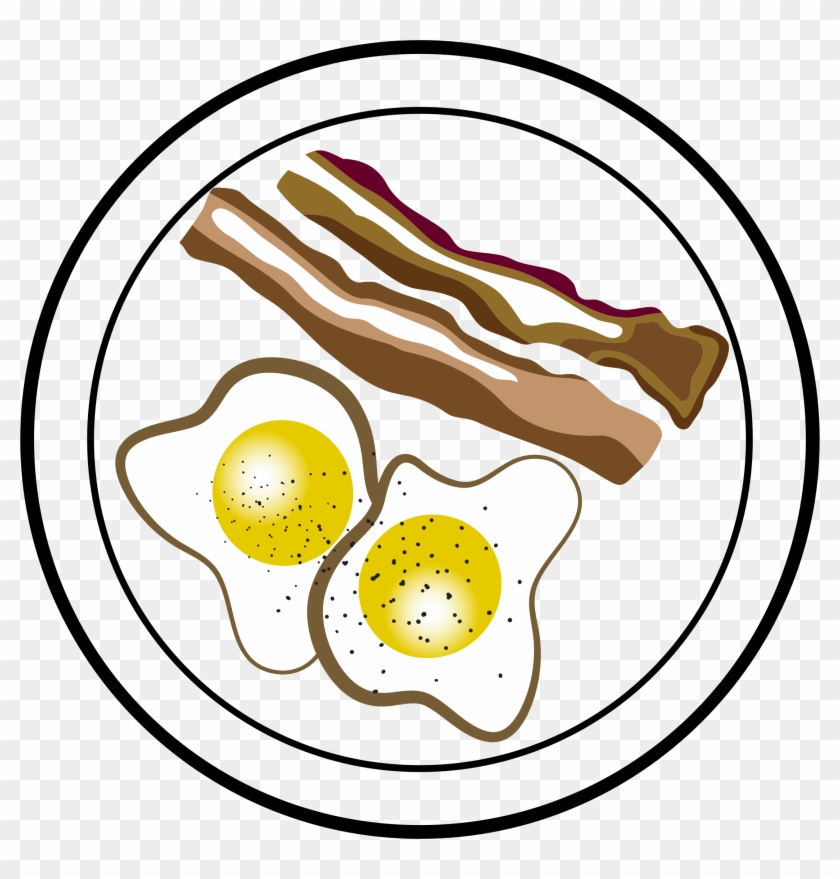 Fried Egg Clipart 22, - Eggs And Bacon Graphic #385307