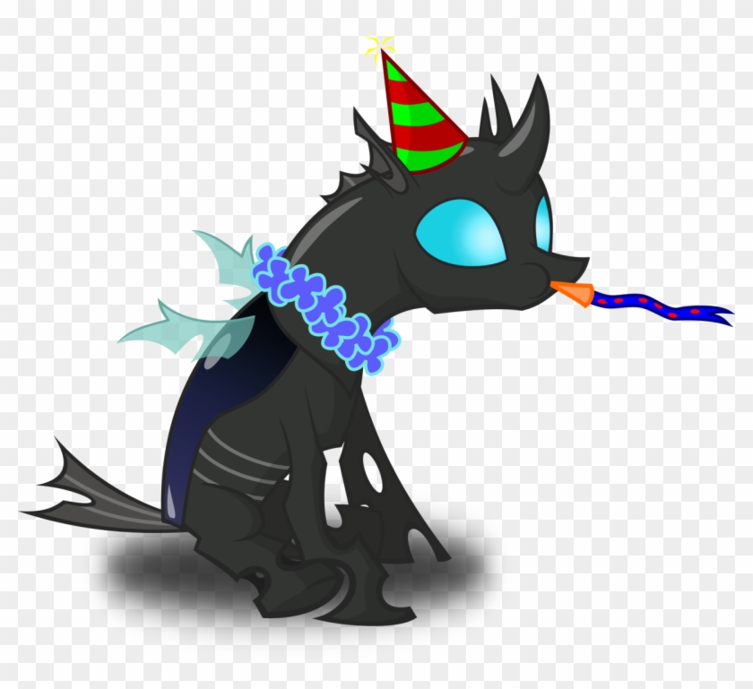 Zimvader42, Changeling, Hat, Lei, New Years Eve, Noisemaker, - Mlp Party Changeling #385446