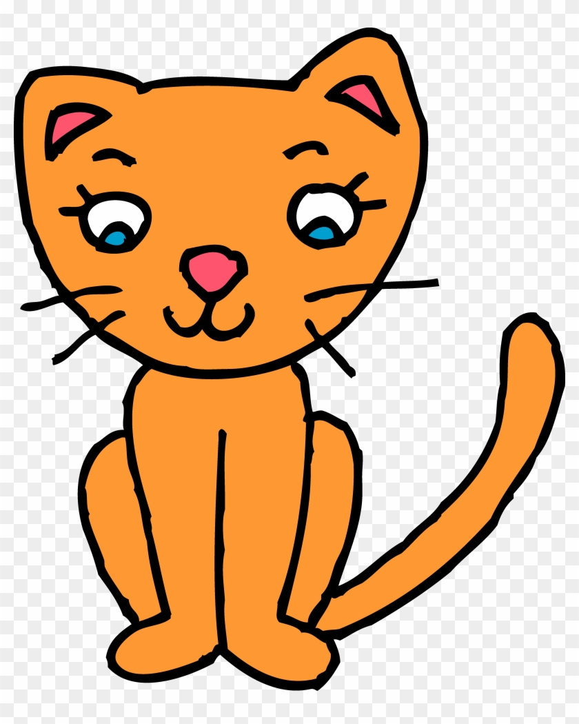 Cute Orange Kitty Cat Clipart - Cat Tshirt Clipart #385491