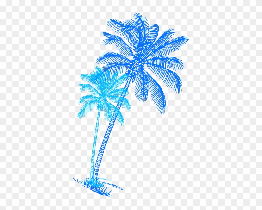 Blue Palm Tree Silhouette #385840