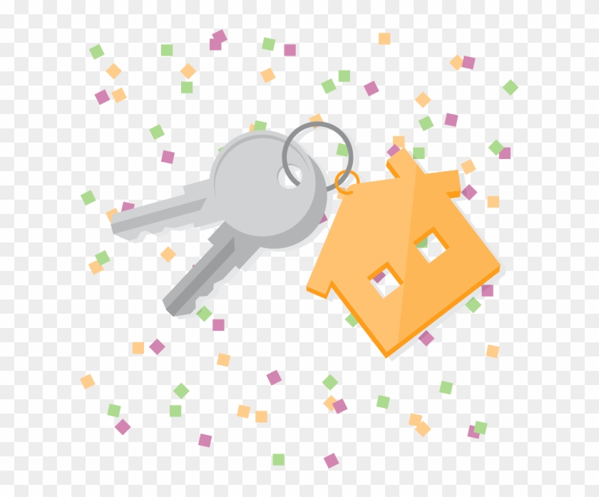 House Keys With New Year's Confetti In Background - New Year New Home #385856