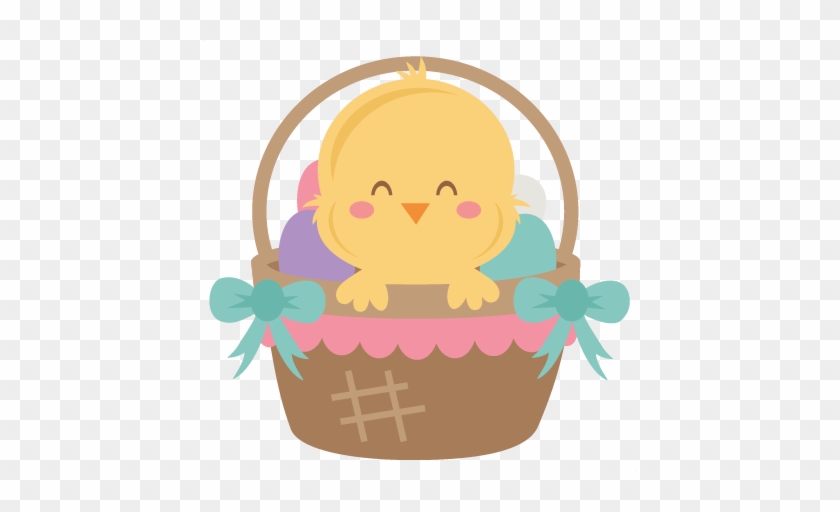 Easter Chick In Basket Svg Scrapbook Cut File Cute - Cute Easter Chick Clipart #61180