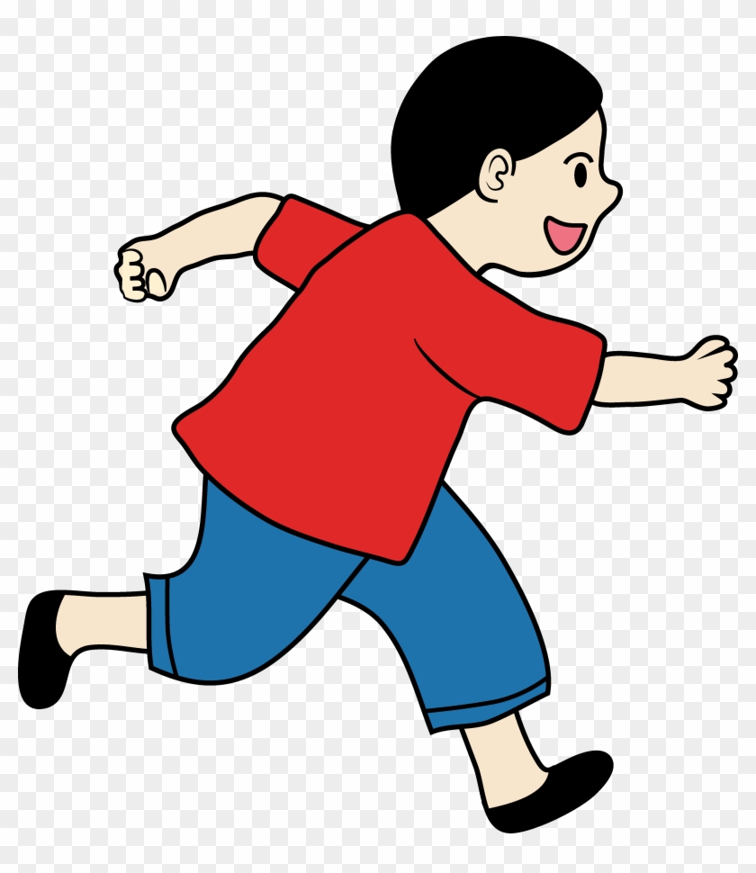 Clipart Of A Little Boy Running - Laufen, Zum Der Verrücktheit Aufzubrauchen Fotoplatte #61332