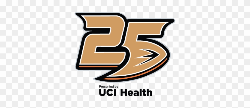 Anaheim Ducks Presented By Uci Health - Ducks 25th Anniversary Logo #61364