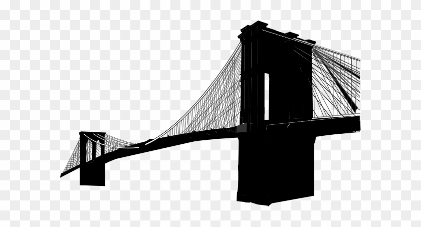 Brooklyn Bridge Only Clip Art At Clker - Brooklyn Bridge Silhouette Vector Free #61379