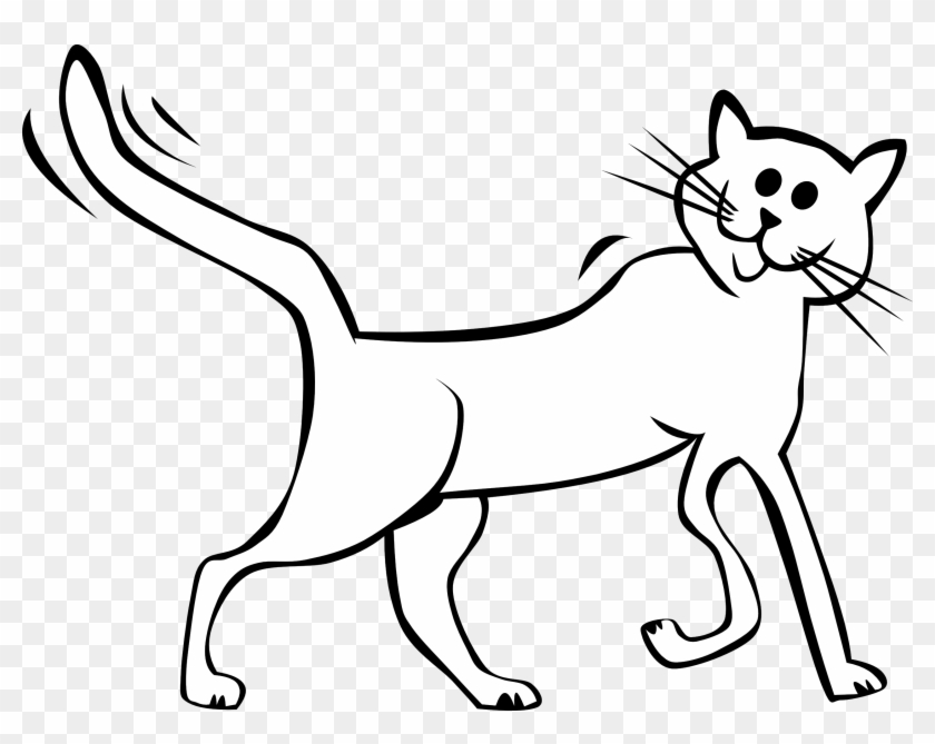 Clipart Of White Cat Cartoon Black And Free Download - Cartoon Picture Of A Cat Black And White #61459