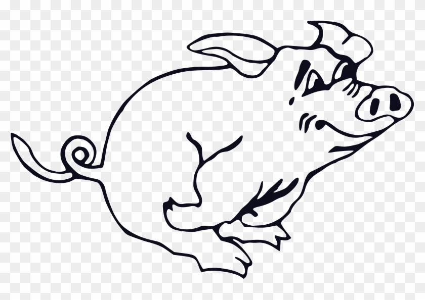 Pig Running Clip Art - Snowball Animal Farm Black And White #61461