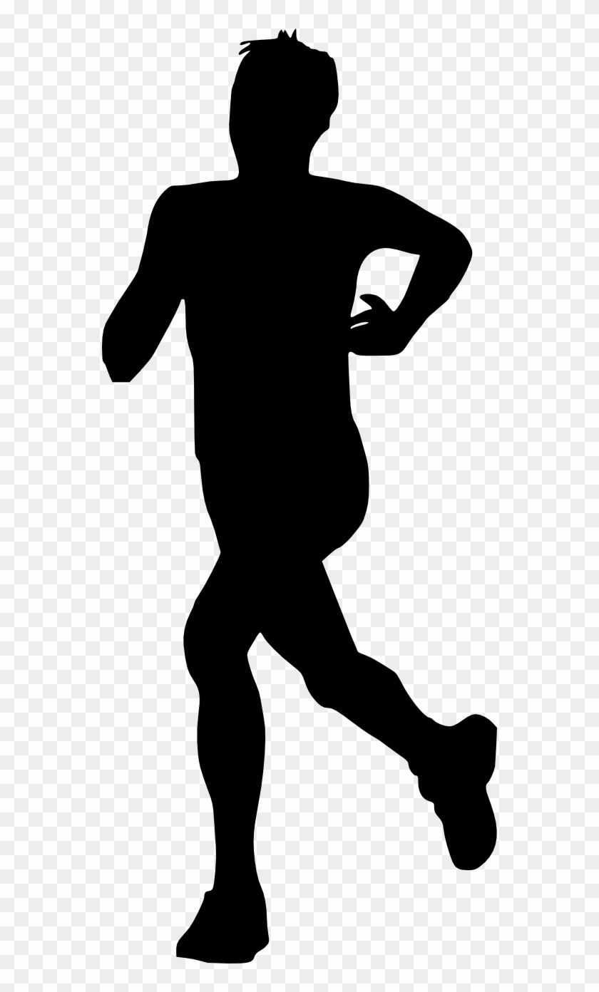 Silhouette Man Running - Soccer Player Silhouette Png #61477
