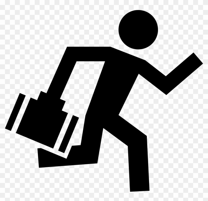 Worker Running With A Briefcase In One Hand Comments - Trabajador Icono #61486