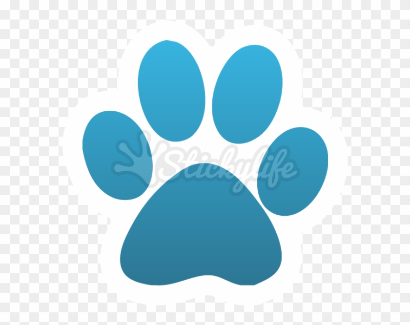 Cat Paw Print Decal - Dark Blue Paw Prints #61568