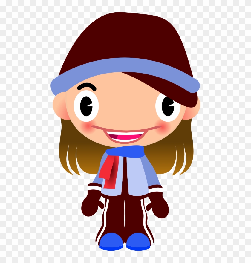 Fussball Clip Art Talking Girl In Warm Sports Clothes - Snowboarder Girl Cartoon Shower Curtain #61578