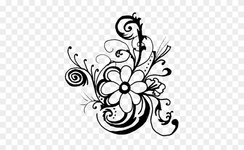 Black And White Flower Clipart #61851