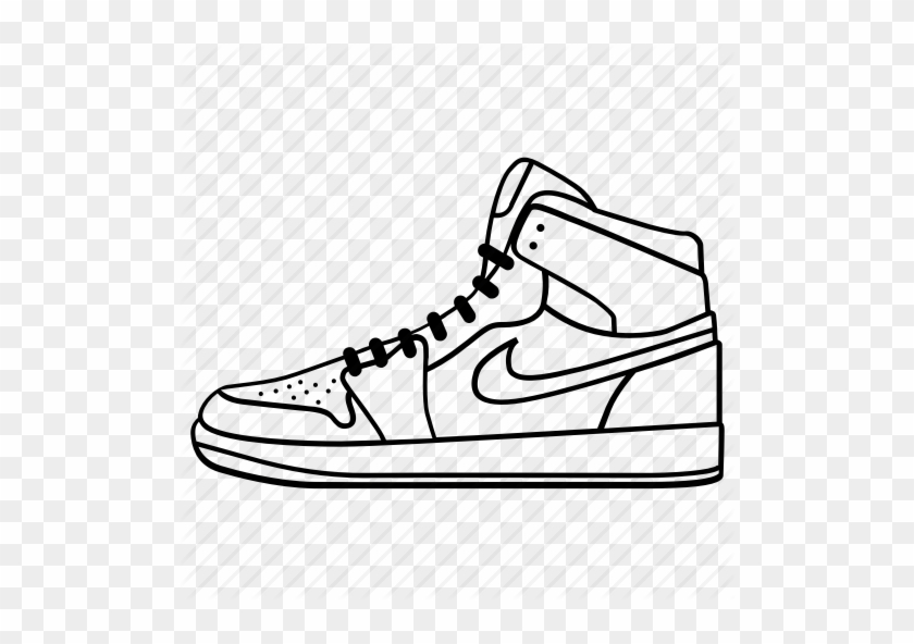 Footwear, Keds, Nike, Run, Shoe, Shoes, Sneaker Icon - Nike Shoe Drawing #61908