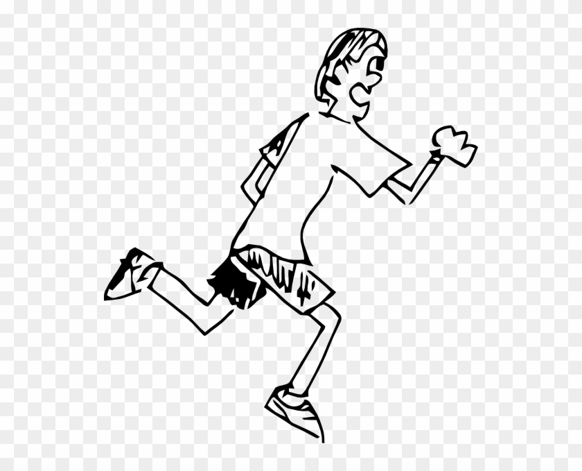 Black And White Cartoon Boy Running - Boys Running Clipart Black And White #61945