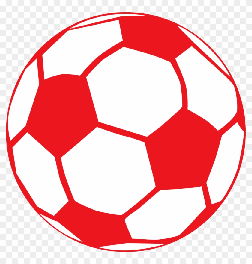 Red Soccer Ball Clip Art - Soccer Ball Drawing Colorful #61965