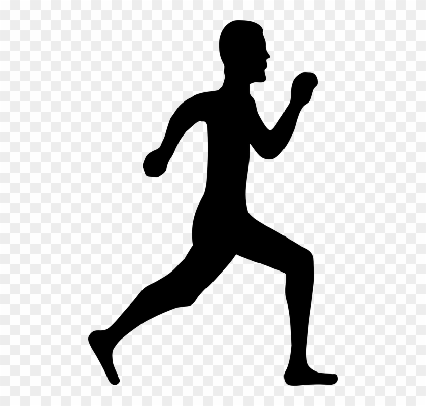 Run Running Man Silhouette Active Fitness Healthy - Person Running Clipart Png #62035