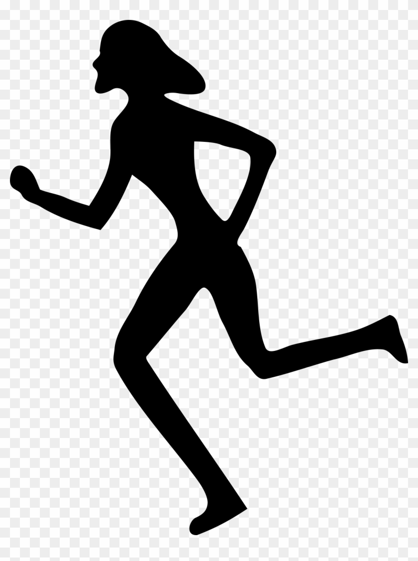 Free Silhouette Of Man Running, Hanslodge Clip Art - Woman Running Clip Art #62067