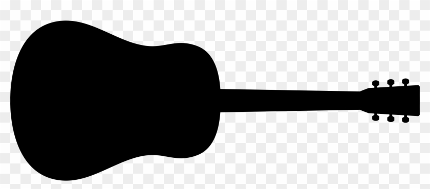 Old Fashioned Guitar Silhouette - Guitar Clipart Black And White #62216