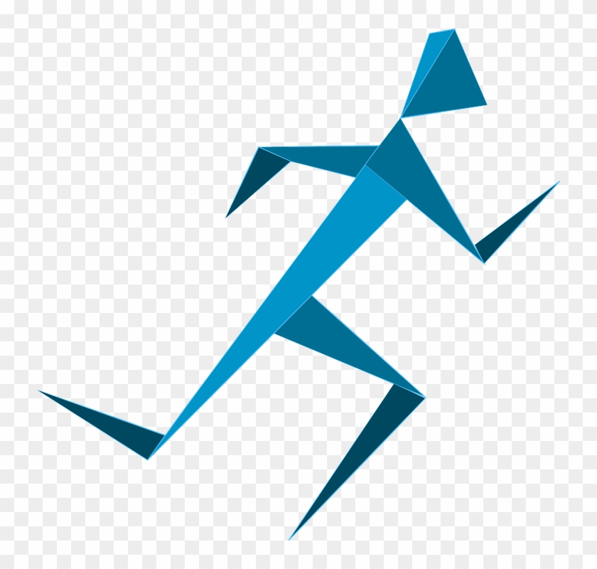 Running Man Blue Sport Run Athletic Action - Sports #62237