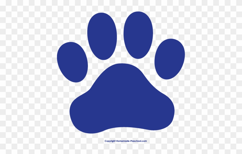 Cat Paw Free Paw Prints Clipart - Blue And White Paw Print #62374