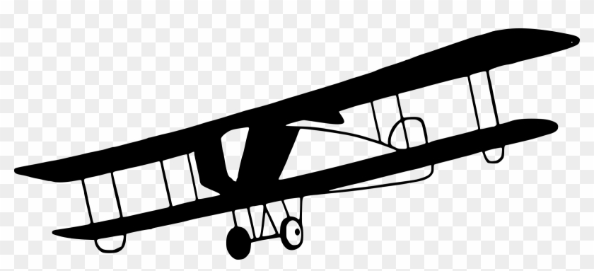 Vintage Biplane Png Clipart - Old Airplane Black And White #62452