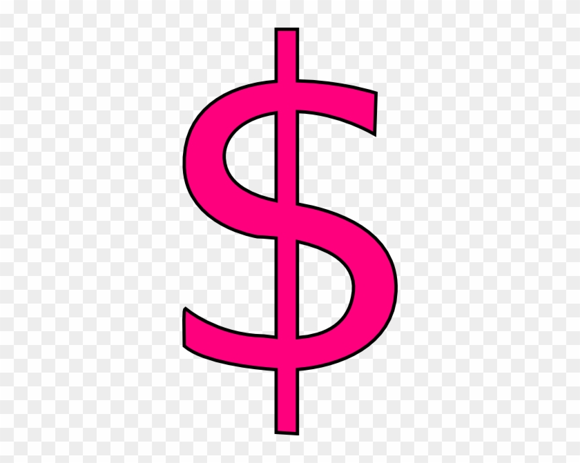 Pink Money Sign Clip Art - Clip Art #62488