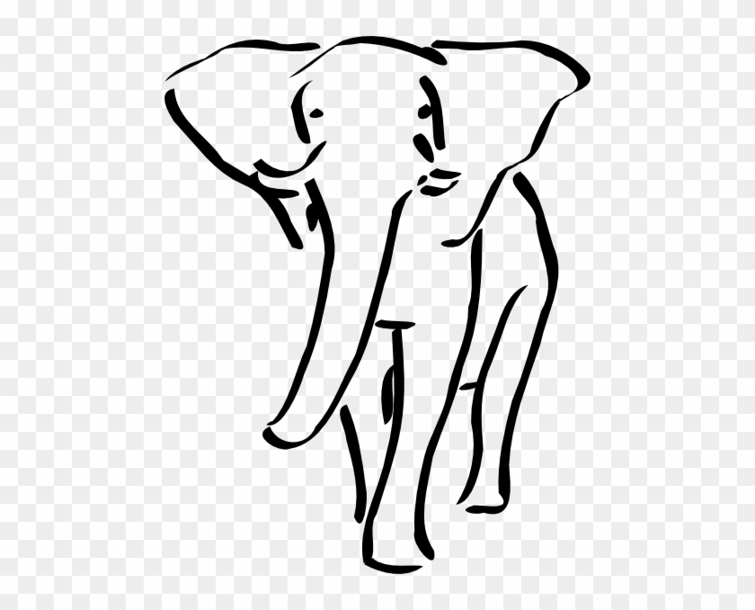 Elephant Outline Embroidery Design #62783