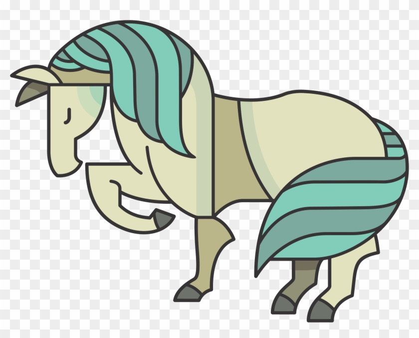 Stylized Cartoon Horse - Year Of The Horse Chinese Zodiac Illustration Pendant #62828