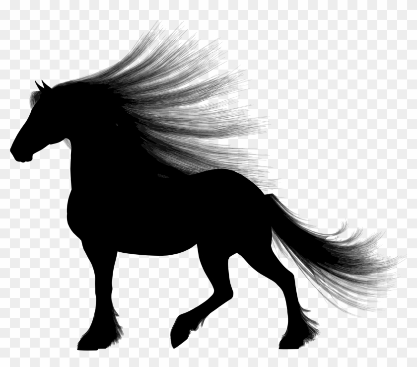 Info Long Haired Horse Silhouette Clipart Free - Horse Silhouette #62878