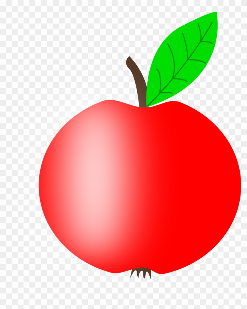 Illustration Of A Red Apple - Apple Leaves Clip Art #62962